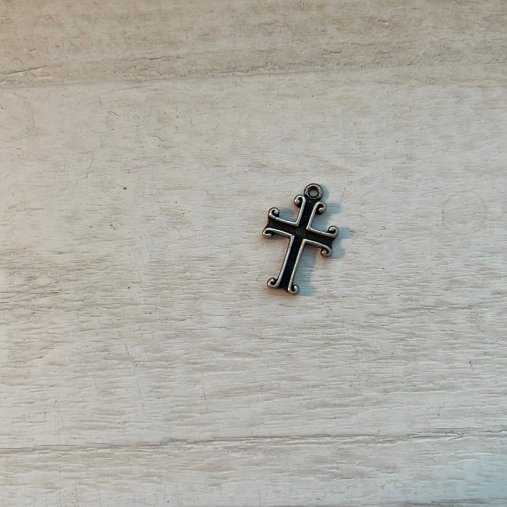 Sterling silver cross charm, EUC